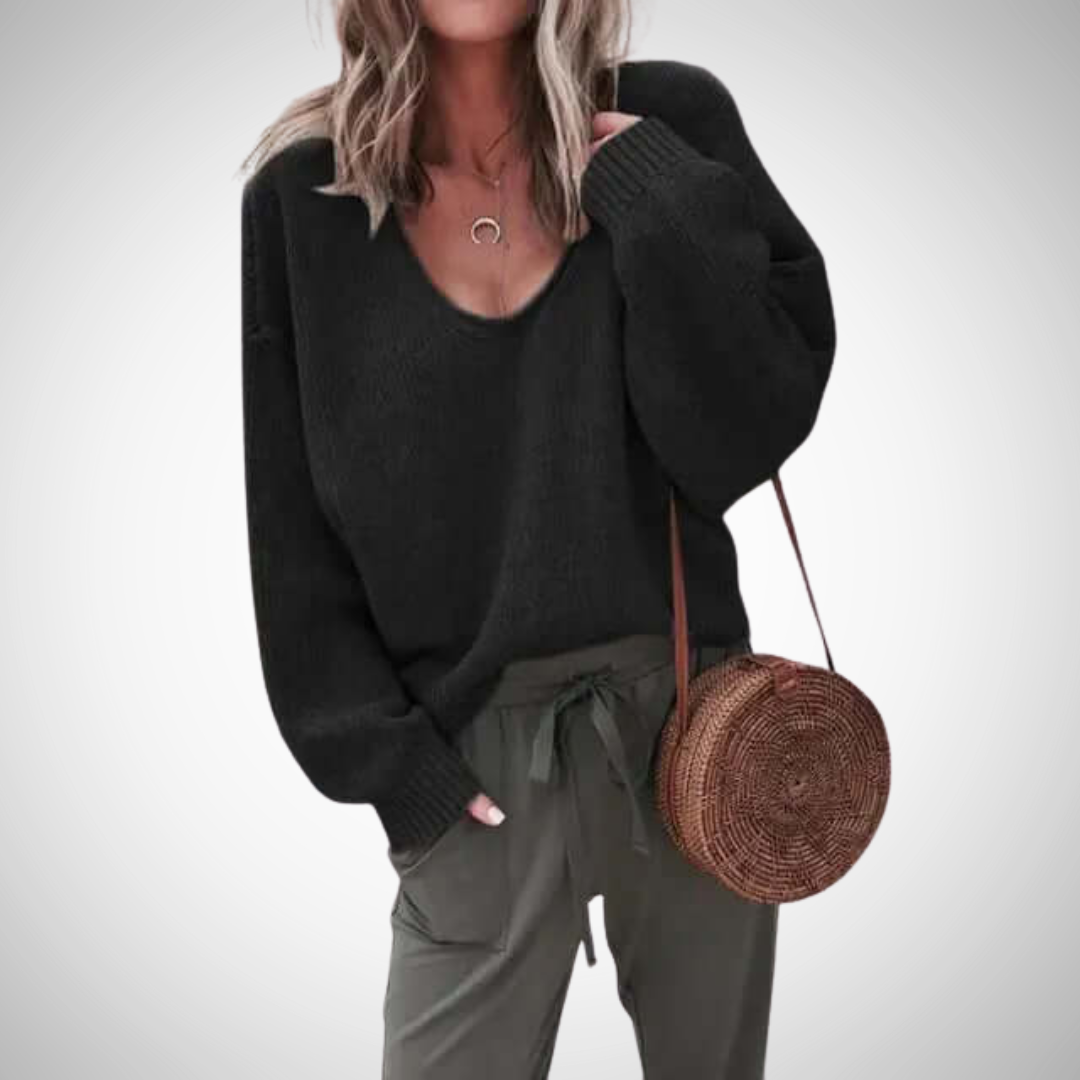 jessica loose knit v neck jumper for women z9c29.png