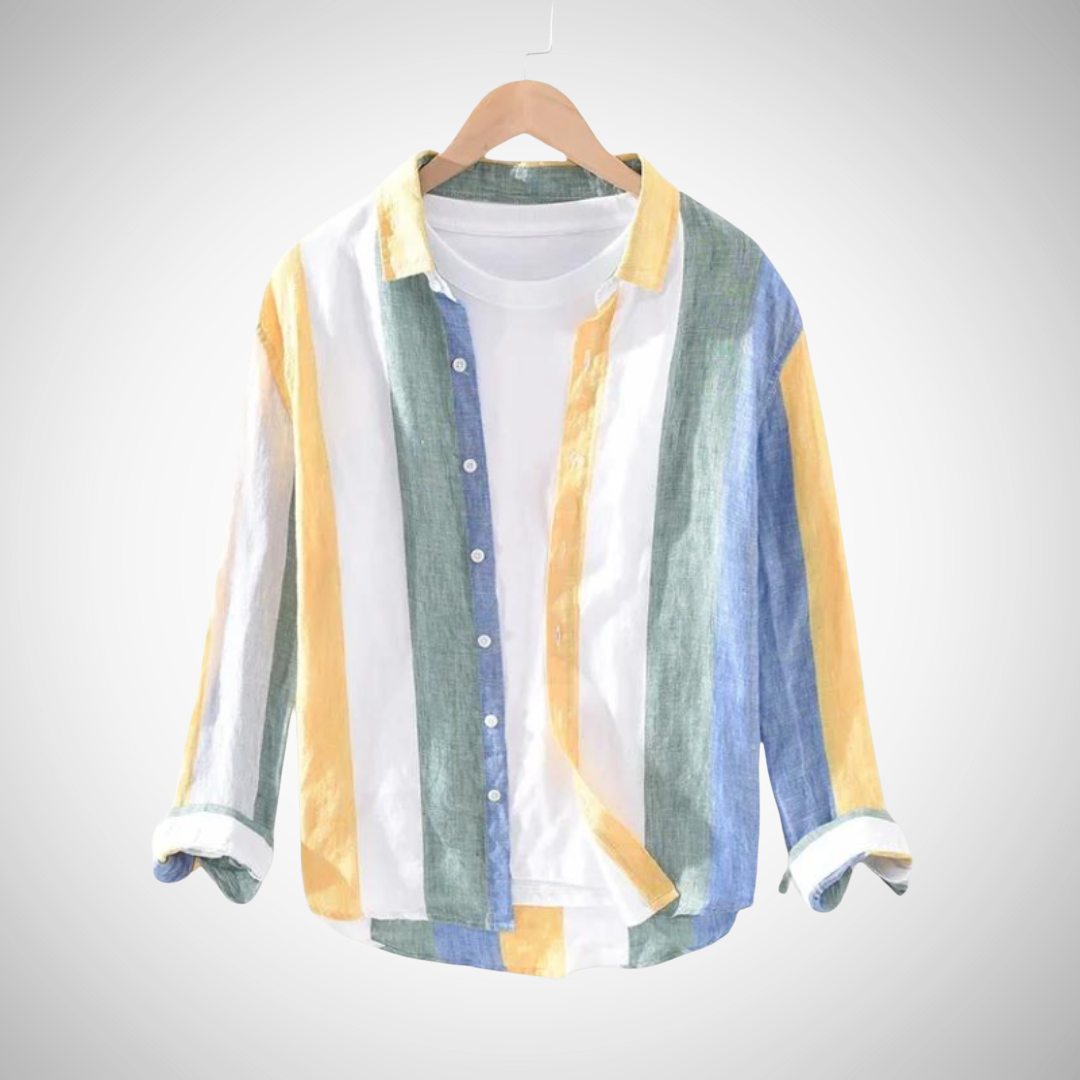 wally stripe linen button shirt for men 4olam.png